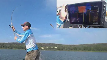Поиск РЫБЫ по ЭХОЛОТУ  Lowrance Elite FS 9. Работа с эхолотом.