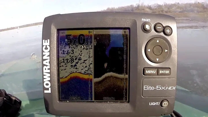 работа эхолота Lowrance Elite-5x HDI